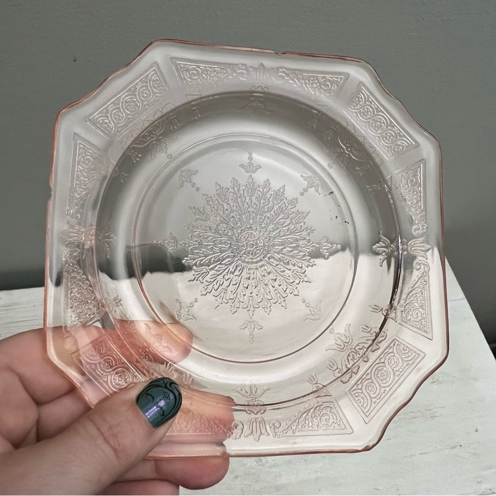 Vintage Pink Depression Glass Small Salad Plates/Dishes Mayfair and Princess - Picture 3 of 16